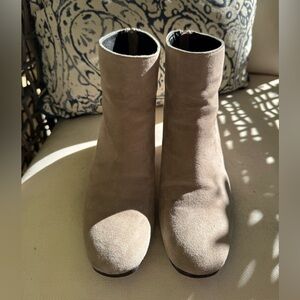 Stuart Weitzman Beige Suede Ankle Boots